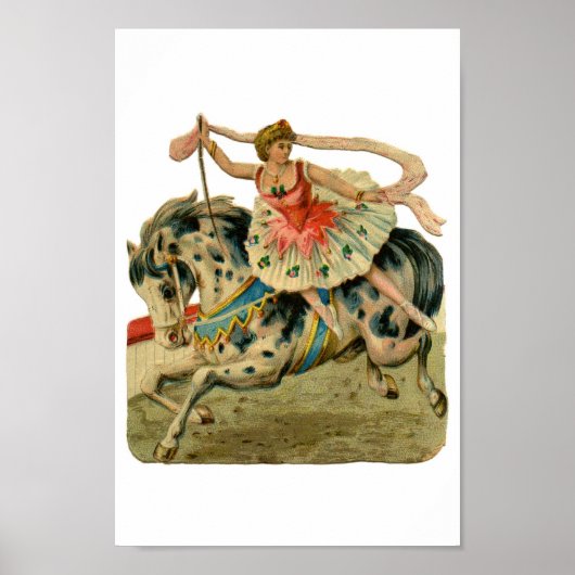Vintage Circus Ballerina Girl, Poster (Voorkant)