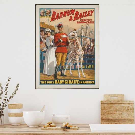 Vintage: circus Barnum & Bailey - Poster (Keuken)
