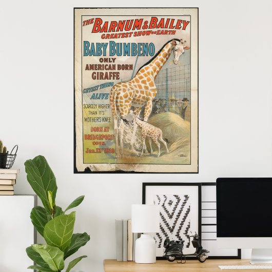 Vintage: circus Barnum & Bailey - Poster (Thuiskantoor)