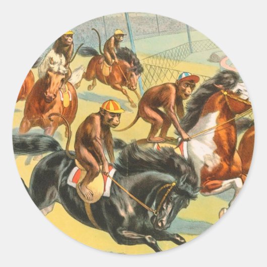 Vintage: circus Barnum & Bailey - Ronde Sticker (Voorkant)