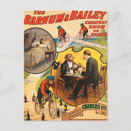 VINTAGE : circus Barnum en Bailey - Briefkaart (Voorkant)