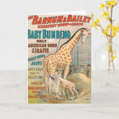 Vintage: circus Barnum & Vestingmuur - Kaart (Gele Bloem)