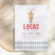 Vintage Circus Bear Boy Birthday Party