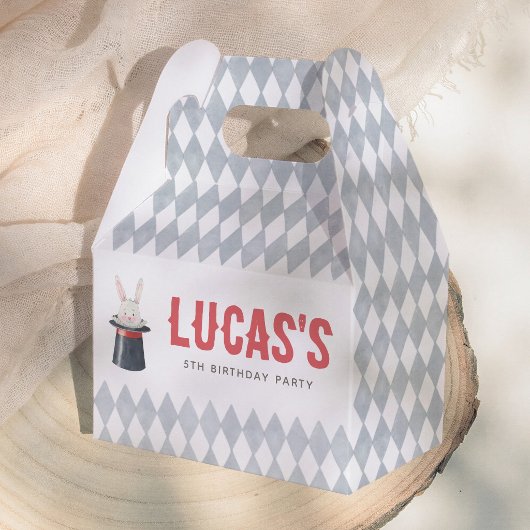 Vintage Circus Bunny Boy Birthday Party Bedankdoosjes