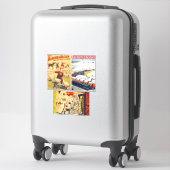 Vintage Circus Clown, Acrobat Dieren kunst collage Sticker (Koffer)