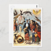 Vintage Circus Dog Trainer Briefkaart (Voorkant / Achterkant)
