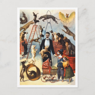 Vintage Circus Dog Trainer Briefkaart