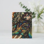 Vintage Circus Elephant Fairy Fantasy Art Girl Briefkaart (Staand voorkant)