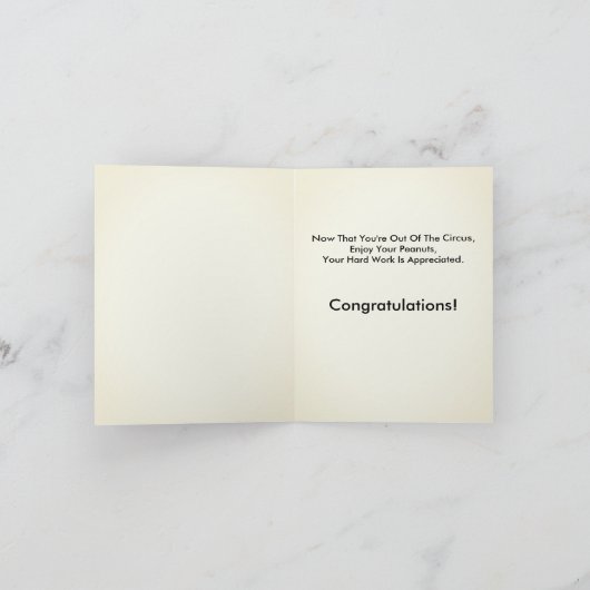 Vintage Circus Elephant Funny Retirement Kaart (Binnen)