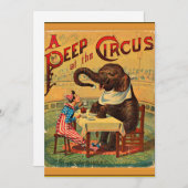 Vintage Circus Poster: Circus Elephant Kaart (Voorkant / Achterkant)