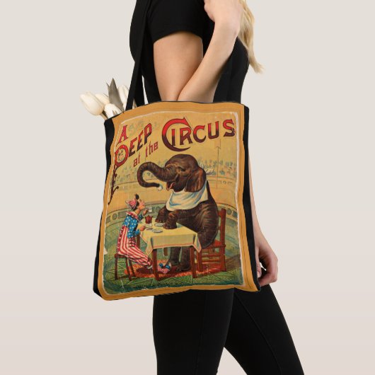 Vintage Circus Poster: Circus Elephant Tote Bag (Dichtbij)