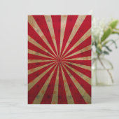 Vintage Circus Starburst Rode Lijnen Kermistent Kaart (Staand voorkant)