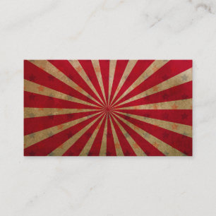 Vintage Circus Starburst Rood Beige Radiale Lijnen Visitekaartje
