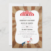 Vintage circus thema verjaardagsfeestje kaart (Voorkant)