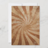 Vintage circus thema verjaardagsfeestje kaart (Achterkant)