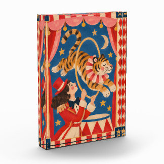 Vintage Circus Tijger en Dompteur Funhaus Fotoblokken