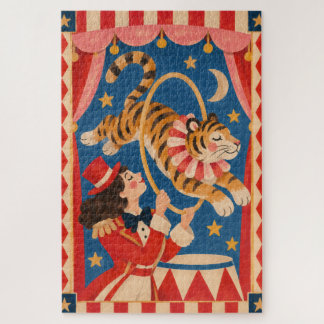Vintage Circus Tijger en Ringmeester Funhaus Legpuzzel