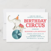 Vintage Circus | Uitnodiging voor verjaardagsfeest (Voorkant)