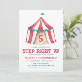 Vintage Circustent | Verjaardagsfeest Uitnodiging (Staand voorkant)