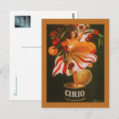 Vintage Cirio Cherries Italiaans Briefkaart (Voorkant / Achterkant)