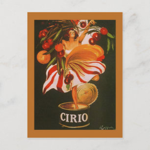 Vintage Cirio Cherries Italiaans Briefkaart