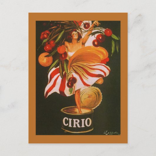 Vintage Cirio Cherries Italiaans Briefkaart (Voorkant)