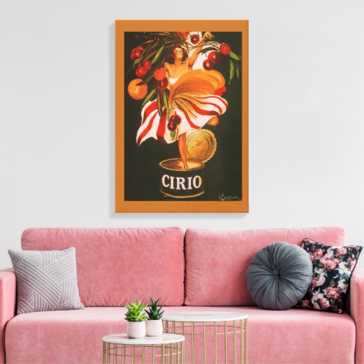 Vintage Cirio Cherries Italiaans Canvas Afdruk (Insitu (Woonkamer))