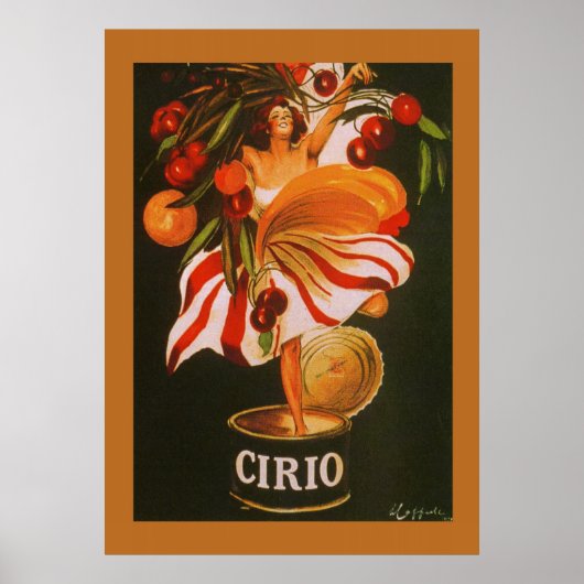 Vintage Cirio Cherries Italiaans Poster (Voorkant)