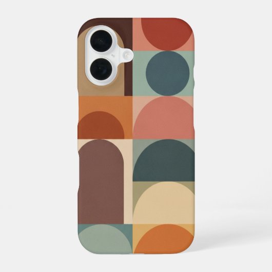 Vintage Cirkel-Boog Stapeling iPhone 16 Hoesje (Achterkant)