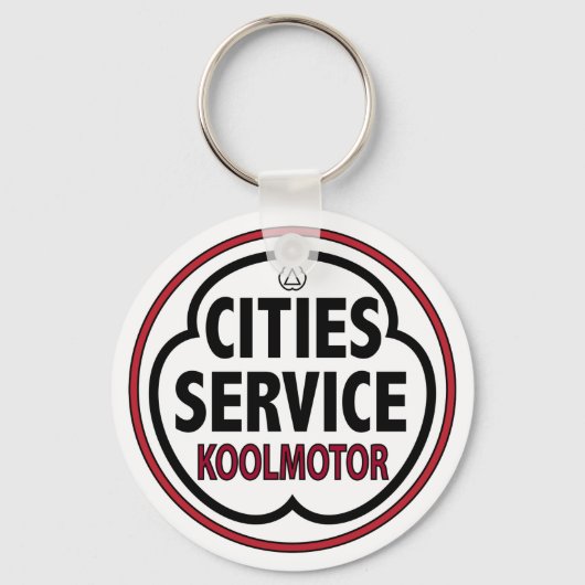 Vintage Cities Service koolstofmotor bord Sleutelhanger (Voorkant)