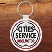 Vintage Cities Service koolstofmotor bord Sleutelhanger (Voorkant)