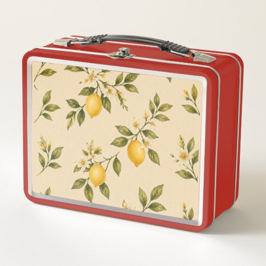 Vintage Citroen Botanische Crème Lunchtrommel (Voorkant)