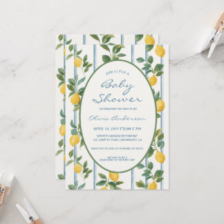 Vintage citroenen Baby Shower Kaart