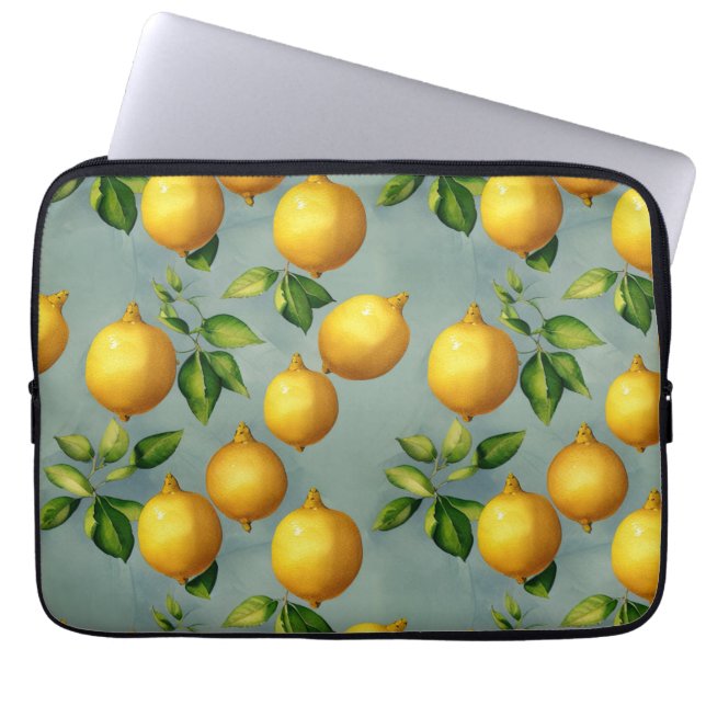 Vintage citroenen behang kunst laptop sleeve (Voorkant)