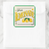 Vintage citroenmoer vierkante sticker (Tas)