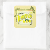 Vintage citroenmoer vierkante sticker (Tas)