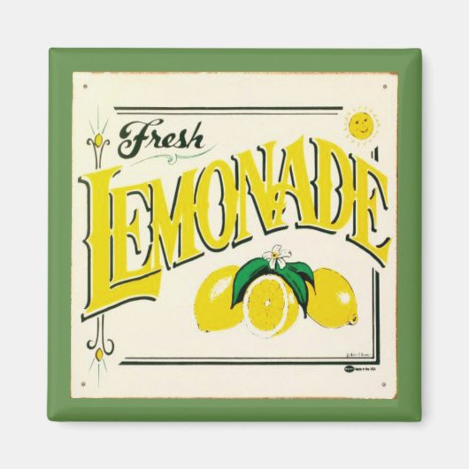 Vintage citroenmoes voor zomerse vruchten magnet (Voorkant)