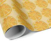 Vintage Citrus Slice Pattern in Golden Yellow Cadeaupapier (Rol Hoek)