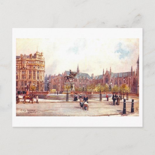 Vintage City Square, Leeds Briefkaart (Voorkant)