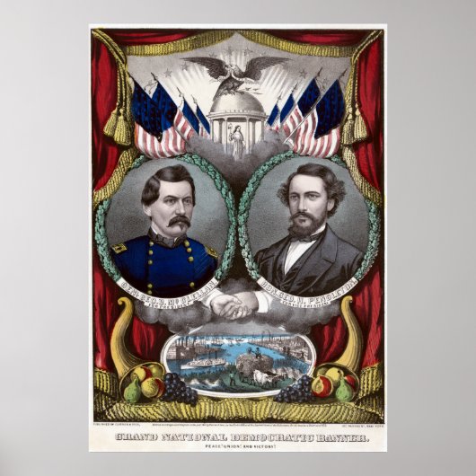 Vintage Civil War Democratic Presidential Election Poster (Voorkant)