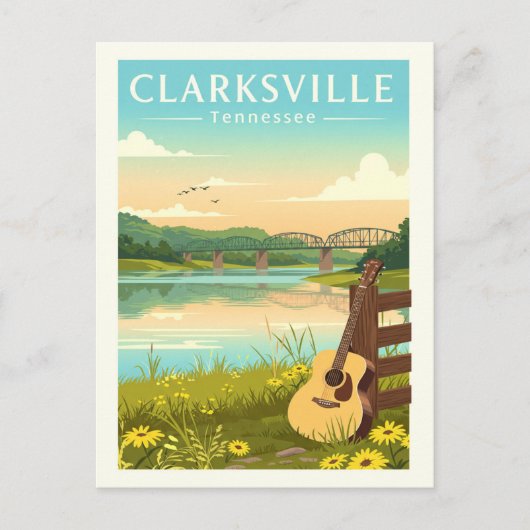 Vintage Clarksville Tennessee Briefkaart (Voorkant)