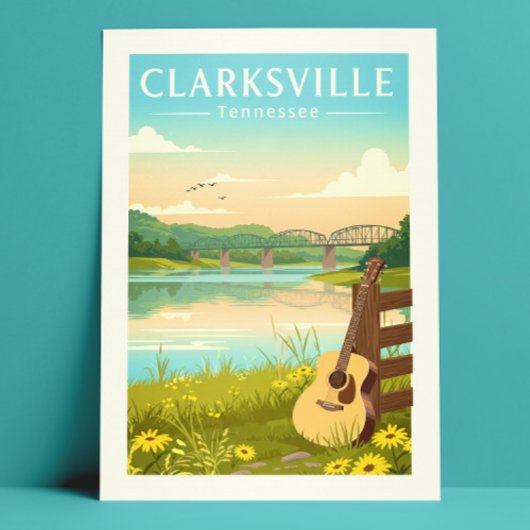 Vintage Clarksville Tennessee Briefkaart
