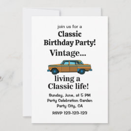 Vintage Classic Car Birthday Kaart