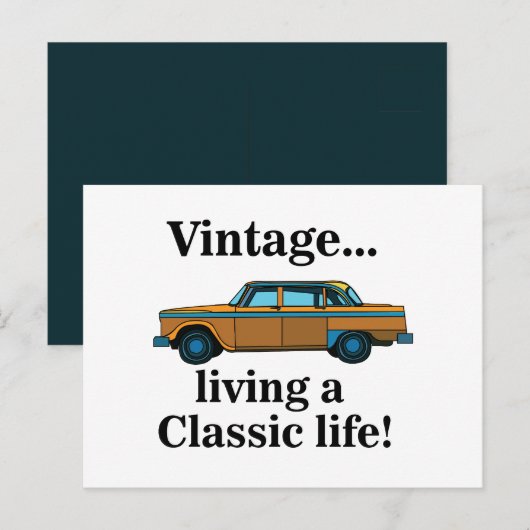 Vintage Classic Car  Briefkaart (Voorkant / Achterkant)