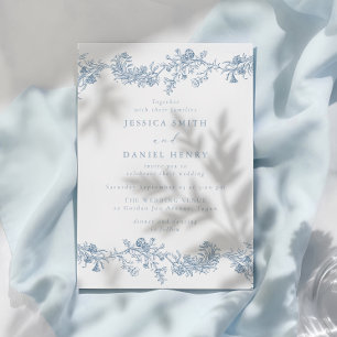 Vintage Classic Chinoiserie Floral Wedding Kaart