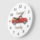 Vintage Classic Red Truck Grote Klok (Hoek)