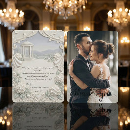 Vintage Classical Cream Hydrangea Romantic Photo Bedankkaart