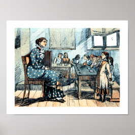 Vintage Classroom Scène Illustratie Gift Prints