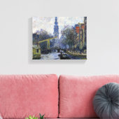 Vintage Claude Monet Canal in Amsterdam Canvas Afdruk (Insitu (Woonkamer))
