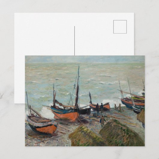 Vintage Claude Monet Vist Boats      Briefkaart (Voorkant / Achterkant)